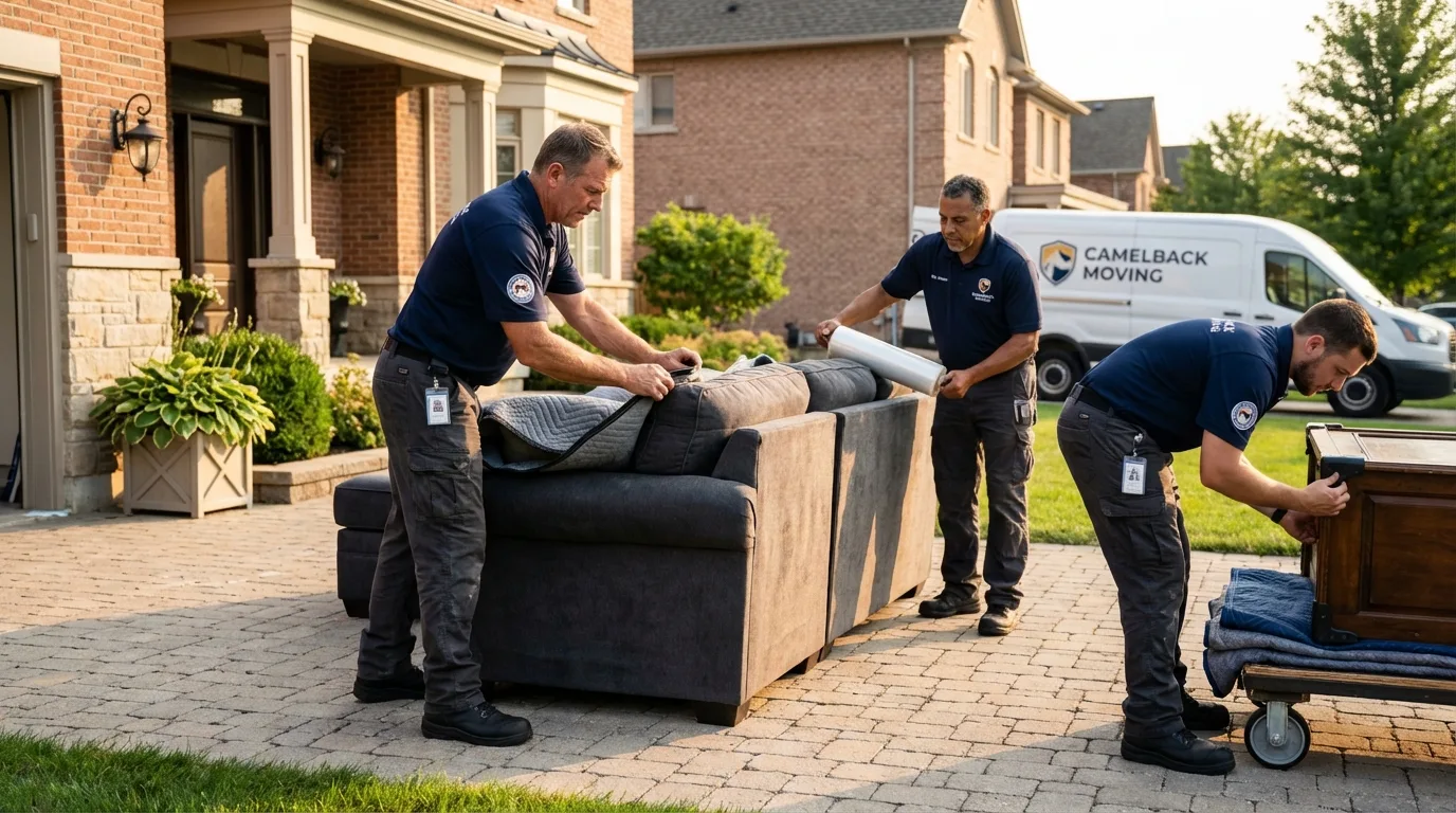Large estate moving crew wrapping furniture in Rush Springs, OK